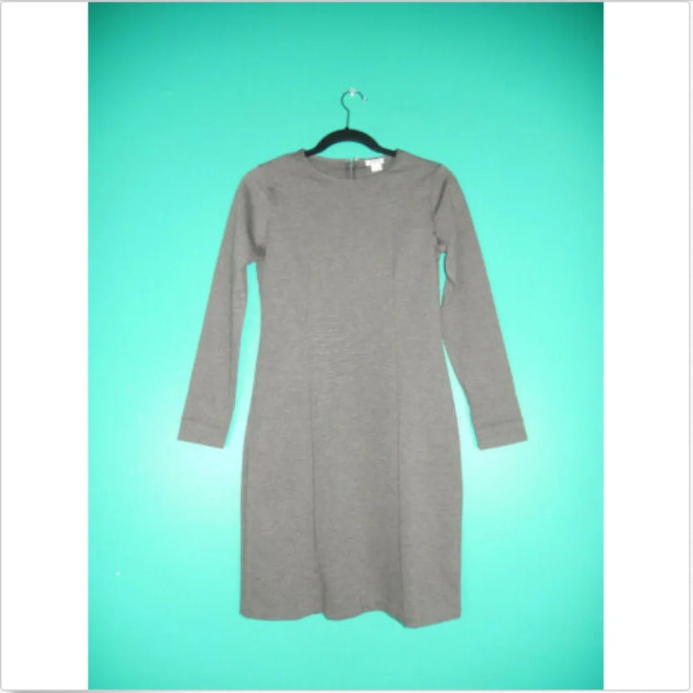 J. CREW FACTORY LONG SLEEVE PONTE GREY DRESS